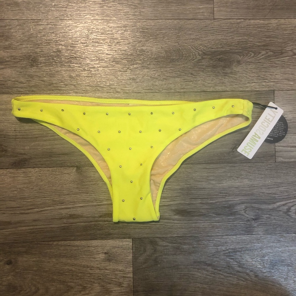 Amuse Society Micro Stud Cheeky Bikini Bottoms NEW